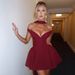 Spring/Summer Women's French Style Slim Fit Fashionable Party Dress Solid Color Deep V Backless Elegant Sexy Wholesale European American_ecoleips.com