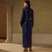 K Women's Long Sleeved Breasted Fashionable Long Dress. Excluding Belt_ecoleips.com