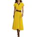2026 European And American Cross-border Independent Site Elegant Western Style Round Neck Pleated Pocket_ecoleips.com