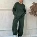 Women's Clothing Autumn And Winter Casual Loose Round Neck Long Sleeved Sweater Trousers Suit_ecoleips.com