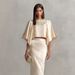 Elegant Satin Batwing Sleeve Long Dress Set For Women - Luxury European Style Spring Autumn Outfit (XS-XXL, Champagne)_ecoleips.com