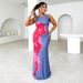 Women's Clothing Spring and Summer New Products Women's Slim Suspender Contrast Color Floral Print Dress Long Skirt Women_ecoleips.com