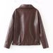 Women's Clothing Vintage Leather Jacket – Distressed Biker Style With Asymmetrical Zipper (Black, Oversized Fit)_ecoleips.com