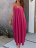 Women's Clothing Casual Dress Solid Color Suspenders Ladies Dress_ecoleips.com