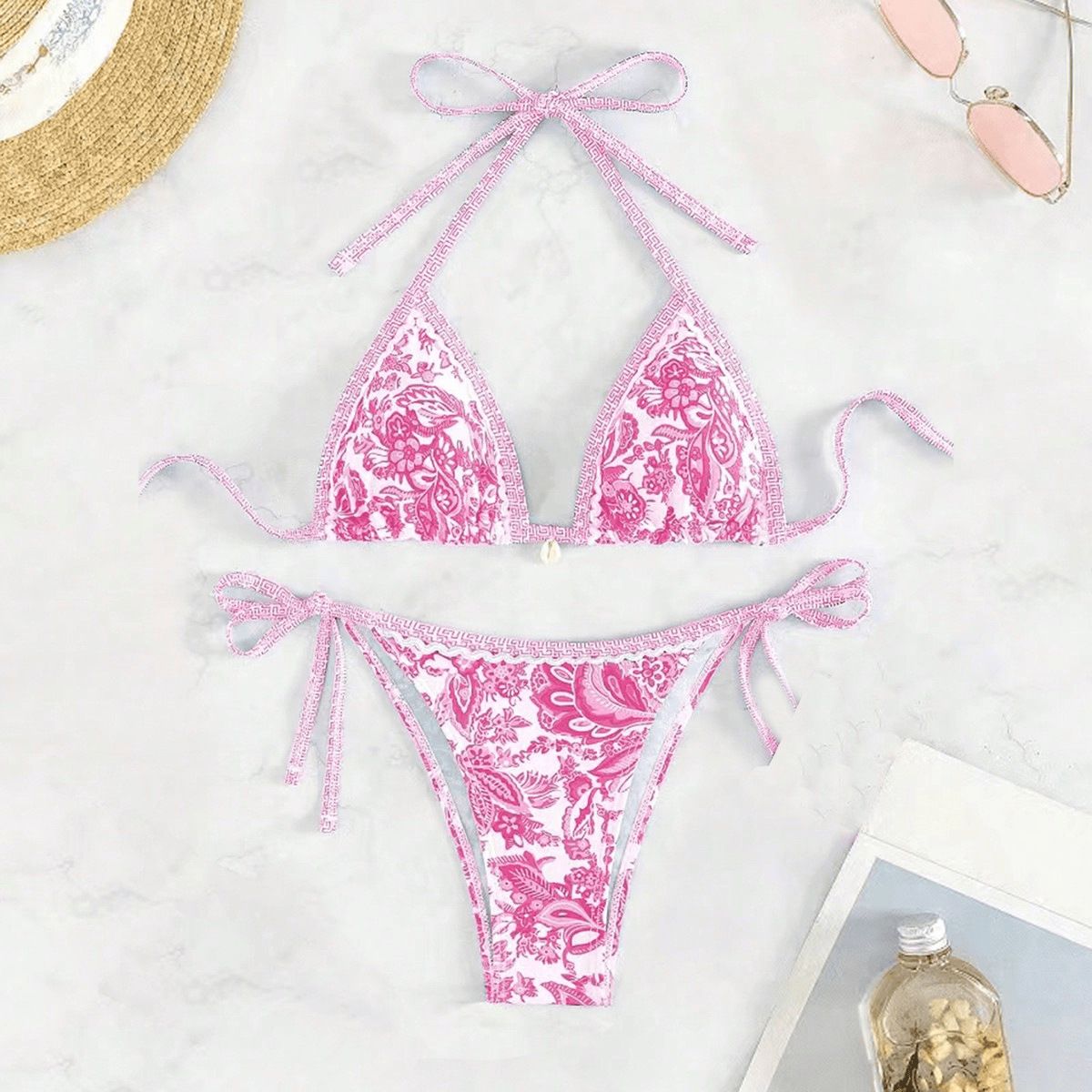 2025 New Bikini Two Piece Swimsuit Sexy Strappy Design European American Print Women's Swimwear_ecoleips.com