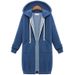 Women's Clothing European Style Plus Size Clothing, New Zip Up Cardigan, Mid Length Hooded Sweatshirt, Fleece Lined, Suitable For 200 Lbs._ecoleips.com