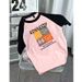 Women's American Retro Short Sleeve T-Shirt Summer Style Raglan Color Block Heavyweight Cotton Loose Fit Couple Top_ecoleips.com