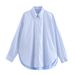 2025 New Women's Clothing Summer Fashion Loose Plaid Long Sleeve Turn-down Collar Casual Shirt K5-3434_ecoleips.com