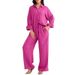 Women's Clothing Loose Casual Cotton Linen Two-Piece Set Top And Wide Leg Pants Spring/Autumn Fashion_ecoleips.com
