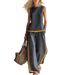 Women's Clothing Women's Summer Casual Fashion Sleeveless Color Block Wide Leg Pants Set Style Trendy Two Piece_ecoleips.com