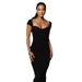 New Arrival One Shoulder Ribbed Knit Long Maxi Dress Women Casual Elegant Party Evening Bodycon Long Dress_ecoleips.com