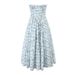 2024 Autumn New European And American French Style Fresh Vacation Floral Strapless Waist-Cinching Mid-Length Backless_ecoleips.com