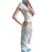 Summer New Simple Drawstring Wide-leg Pants, Loose And Drapey, Floor-length Trousers, Retro Colorful Plaid Casual Pants_ecoleips.com