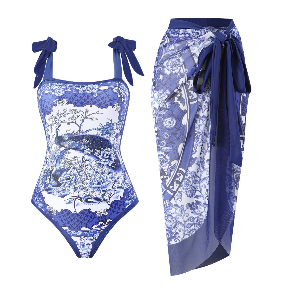 Women's Clothing Two Piece Skirt Multi Color Print Sexy Bikini Set_ecoleips.com
