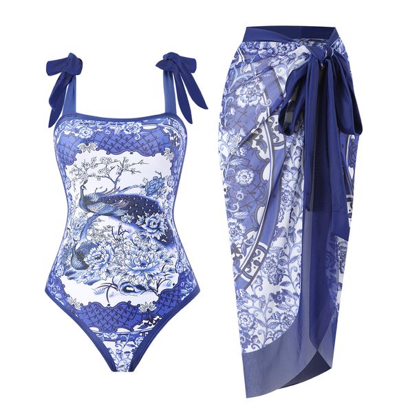 Women's Clothing Two Piece Skirt Multi Color Print Sexy Bikini Set_ecoleips.com