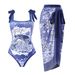 Women's Clothing Two Piece Skirt Multi Color Print Sexy Bikini Set_ecoleips.com