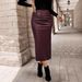 Women's Solid Color PU Leather Midi Skirt – Elegant Casual Office Pencil Skirt For All Seasons_ecoleips.com