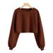2026 European American Cross-border Independent Site Autumn And Winter New Loose-fitting Short Round-neck Solid_ecoleips.com