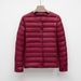 Pinghu Lightweight Women's Shot Autumn Winte New Simple Round Neck Wam Solid Colo Long Sleeve Down Jacket Inne_ecoleips.com