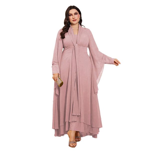 Women's Clothing Middle East Elegant Large Size Dress Fashionable Ruffle Literary Retro Bridesmaid Dress_ecoleips.com
