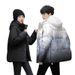 Men's & Women's Gradient Color Down Jacket Winter Coat Thickened Hooded Anti-Cold Parka For Teens_ecoleips.com