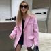 Elegant Women's Loose-Fit Faux Wool Coat With Lapel Collar – Single-Breasted Long Sleeve Trench Coat For Spring & Fall – Soft Fleece-Lined Outerwear_ecoleips.com