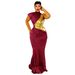 Women's Slim Fit Color Block Dress Gold Foil Detail European American Fashion Sexy Direct Factory Sale Amazon_ecoleips.com