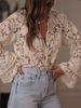 Korean Style Women's Lace Shirt Hollow Casual Top European And American Cross Border Japanese Foreign Trade New 2025_ecoleips.com