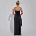 Women's Sexy Sequin Wrap Top With Hip Wrap And Half-Length Slit Long Skirt Casual Elegant Fashion Splicing Design For Winter_ecoleips.com