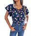 Instagram-style Real Shot Of Spring/summer European And American Casual Loose Ruffled Tie Chiffon Blouse. Independent_ecoleips.com