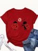 European And American Cross-border Foreign Trade Wholesale Clothing Cartoon Bug Round-neck Plus-size Short-sleeve_ecoleips.com