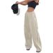 European And American New Personalized Two Side Drawstring Leisure Elastic Waist Multi Color Long Pants_ecoleips.com