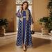 Verve AB416 Abaya Women Clothing Dubai Muslim Embroidery Cardigan Vest Set Skirt_ecoleips.com