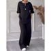 Women's Fashion Wide Leg Pants Set Casual Retro Style Full Length Polyester Spring/Autumn Wear_ecoleips.com