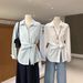 Spring/Summer Elegant Sophisticated Linen Shirt With Tie-Down Design And Turn-Down Collar For Women, 2026 New Commuting_ecoleips.com