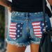 Women's Clothing Print Slimming Ripped Single Row Button Denim Shorts_ecoleips.com