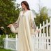 Women's Long V Neck Robe Dress Printed Tassel NC44 Elegant Muslim Fashion Cross Border Clothing_ecoleips.com