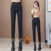 2026 Fall/Winter New Style Fleece-Lined Warm Slim-Fit Pants High-Waisted Slimming Thick Stretchy Versatile Women's Denim_ecoleips.com