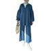 Women's Clothing autumn new women's clothing round neck lantern sleeve loose casual wide leg pants two piece suit_ecoleips.com