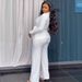Women's Clothing tie suit wide leg pants two piece suit_ecoleips.com