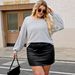 Women's Plus Size Knit Sweater With Striped Design, Soft Fleece Fabric, Loose Fit Round Neck Pullover Top In Gray_ecoleips.com