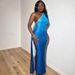 Women's European American Style Sleeveless Off-Shoulder Gradient Slim Bodycon Dress Long Sexy New Summer_ecoleips.com