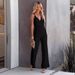 2022 Spring/Summer Cross-Border Women's Solid Color Lace Sexy Backless High-Waisted Strap Jumpsuit_ecoleips.com