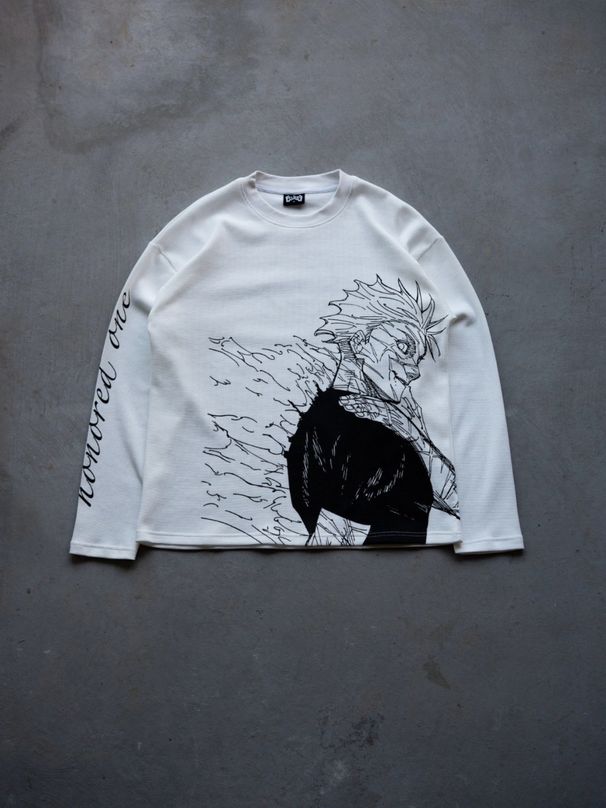 Y2K Hip Hop Anime Crew Neck Pullover T-Shirt American Street Style Waffle Long Sleeve Women's Top_ecoleips.com