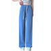 Plus Size Tencel Jeans For Women Summer Loose High Waist Washed Draped Thin Casual Wide Leg Straight Pants_ecoleips.com