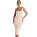 2025 European And American Bestseller Sexy Strapless Bodycon Slim Fit Waist-Cinching Square Neck Lace Trim French_ecoleips.com