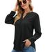 Aria Basics Aria Basics Cross-border European American Women's Clothing Autumn And Winter New Solid Color Chiffon Shirt Loose V-neck_ecoleips.com