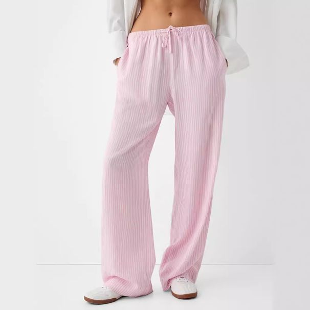 2024 Cross-border Foreign Trade European And American Women's Clothing Comfortable Elastic Waist Fine Striped_ecoleips.com