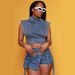 Women's Clothing Stretch Denim Overalls Zipper Multi Pocket Denim Shorts_ecoleips.com