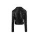 Aria Basics Black Rivet Leather Jacket For Women, Short Style, With Metal Ring Belt On The Back, Punk Biker Jacket, Direct From_ecoleips.com